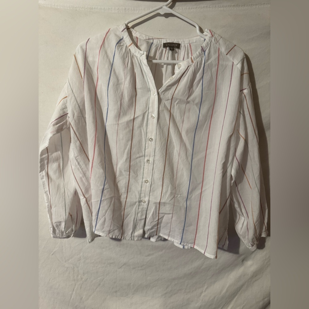 Striped Button-Up Blouse